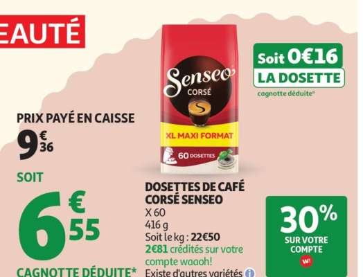 DOSETTES DE CAFÉ CORSÉ SENSEO