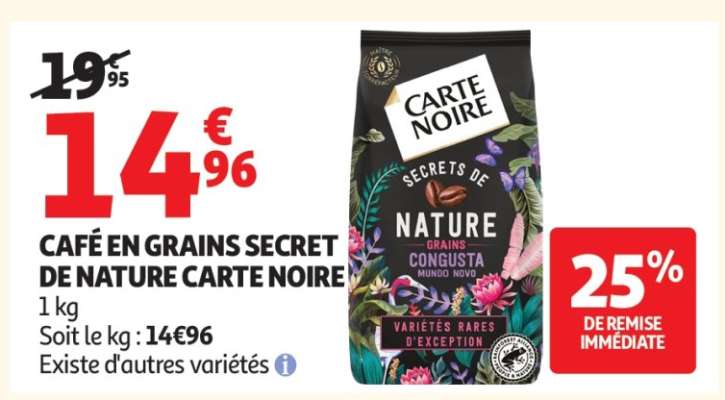 CAFÉ EN GRAINS SECRET DE NATURE CARTE NOIRE