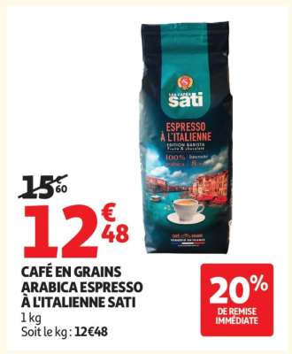 CAFÉ EN GRAINS ARABICA ESPRESSO À L'ITALIENNE SATI