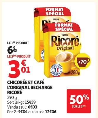 CHICORÉE ET CAFÉ L'ORIGINAL RECHARGE RICORÉ