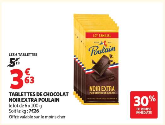 Tablettes De Chocolat Noir Extra Poulain