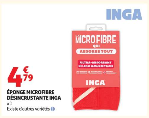 ÉPONGE MICROFIBRE DÉSINCRUSTANTE INGA