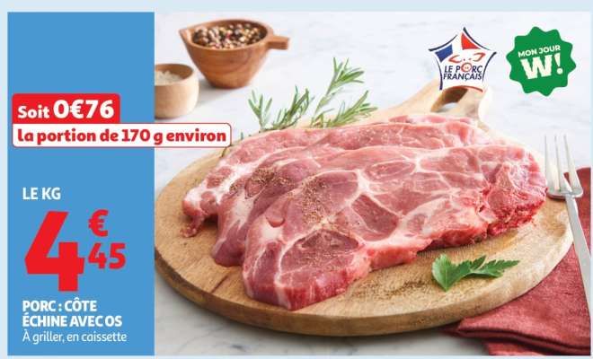 Porc : Côte Échine Avec Os