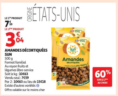 Amandes décortiquées SUN