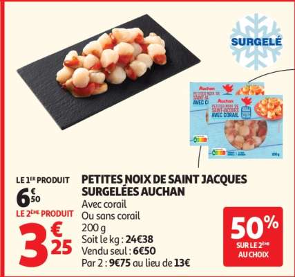 Petites Noix De Saint Jacques Surgelées Auchan