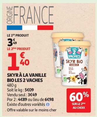 SKYR À LA VANILLE BIO LES 2 VACHES