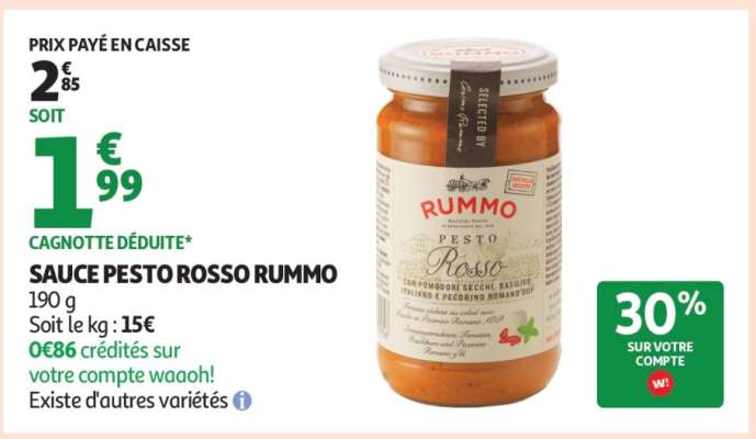 SAUCE PESTO ROSSO RUMMO