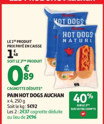 PAIN HOT DOGS AUCHAN