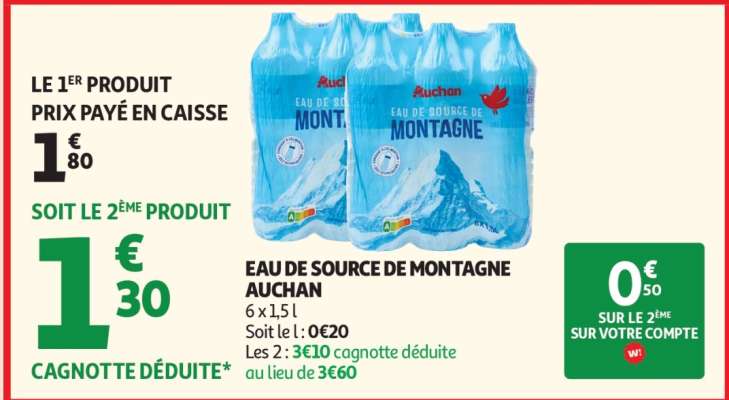 Eau De Source De Montagne Auchan