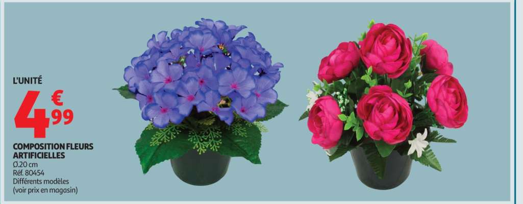 COMPOSITION FLEURS ARTIFICIELLES