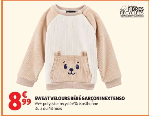 SWEAT VELOURS BÉBÉ GARÇON INEXTENSO