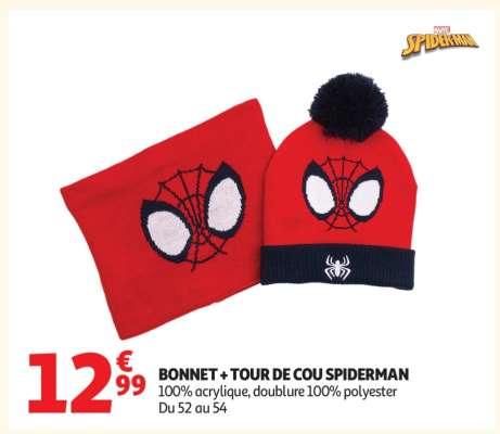 BONNET + TOUR DE COU SPIDERMAN