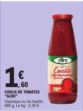 COULIS DE TOMATES "ALRO"