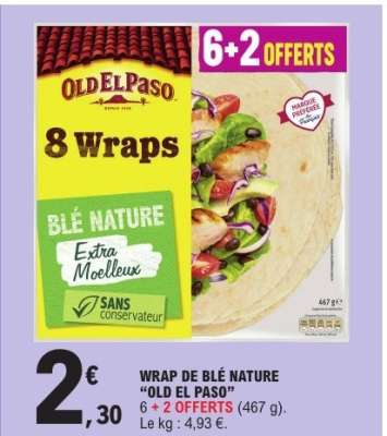 WRAP DE BLÉ NATURE "OLD EL PASO"