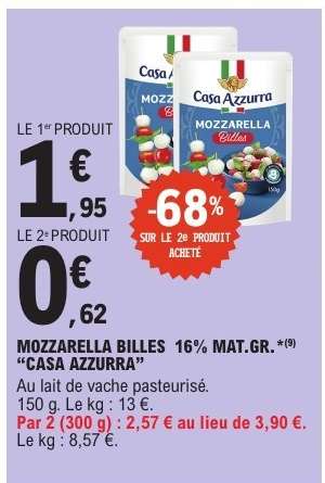 MOZZARELLA BILLES 16% MAT.GR. CASA AZZURRA