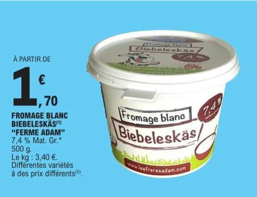 FROMAGE BLANC BIEBELESKÄS 'FERME ADAM'