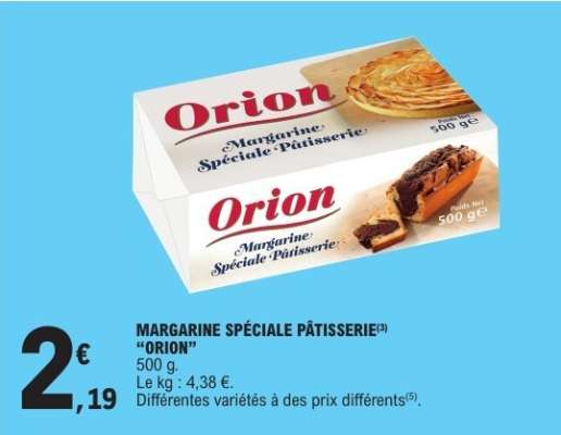 MARGARINE SPÉCIALE PÂTISSERIE "ORION"