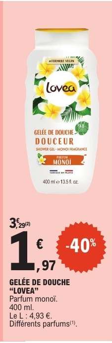 GELÉE DE DOUCHE "LOVEA"
