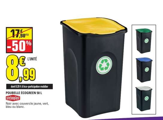 POUBELLE ÉCOGREEN 50 L