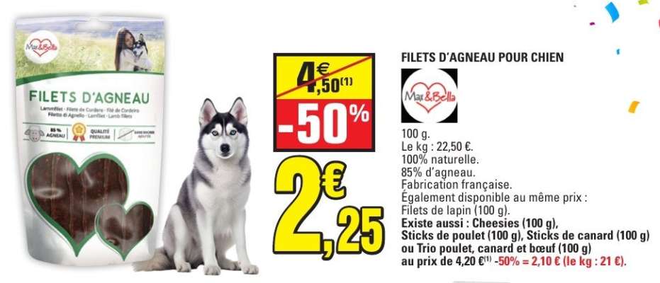 FILETS D'AGNEAU POUR CHIEN