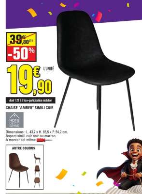 Chaise 'Amber' Simili Cuir