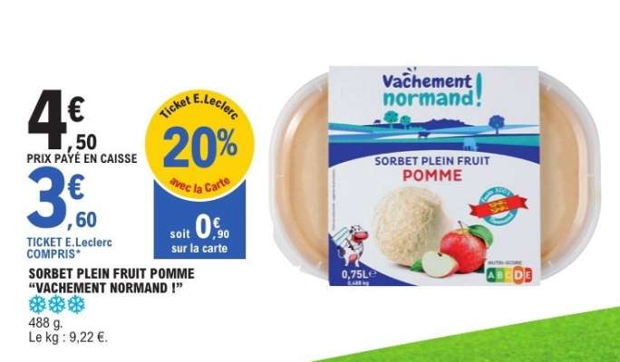 SORBET PLEIN FRUIT POMME “VACHEMENT NORMAND !”