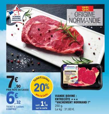 VIANDE BOVINE : ENTRECÔTE ★★★ "VACHEMENT NORMAND !"