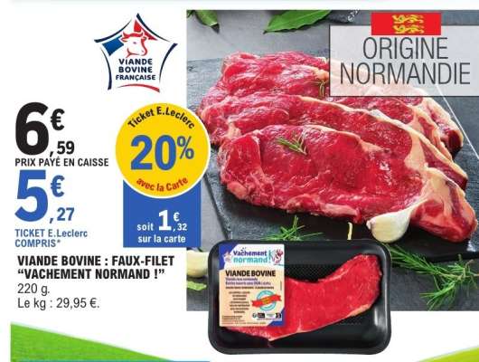 VIANDE BOVINE : FAUX-FILET 'VACHEMENT NORMAND !'