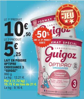 Lait en poudre Optipro Croissance 3 'Guigoz'