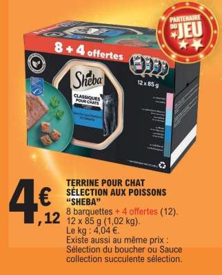 TERRINE POUR CHAT SÉLECTION AUX POISSONS “SHEBA”