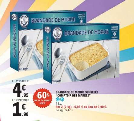 BRANDADE DE MORUE SURGELÉE “COMPTOIR DES MARÉES”