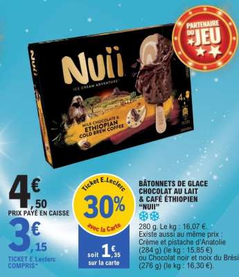 BÂTONNETS DE GLACE CHOCOLAT AU LAIT & CAFÉ ÉTHIOPIEN “NUII”