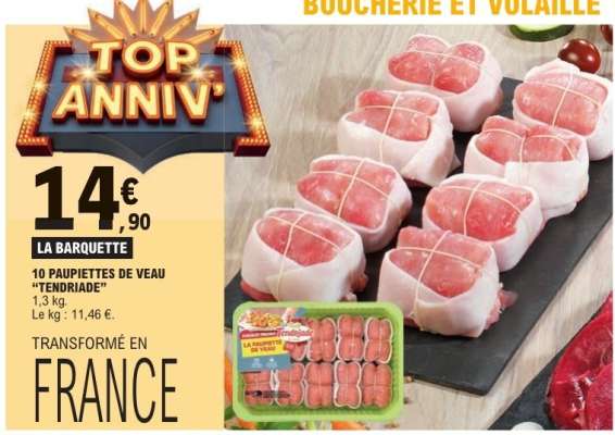 10 paupiettes de veau TENDRIADE
