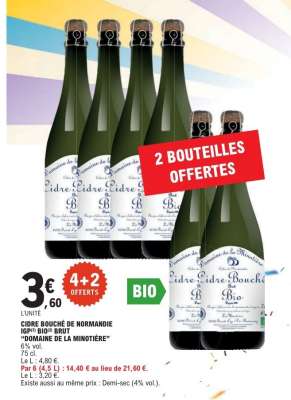 CIDRE BOUCHÉ DE NORMANDIE IGP BIO* BRUT "DOMAINE DE LA MINOTIÈRE"