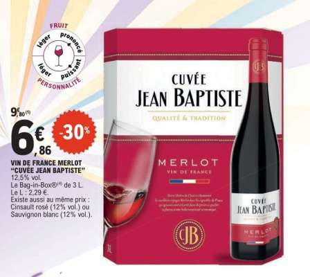 VIN DE FRANCE MERLOT “CUVÉE JEAN BAPTISTE”