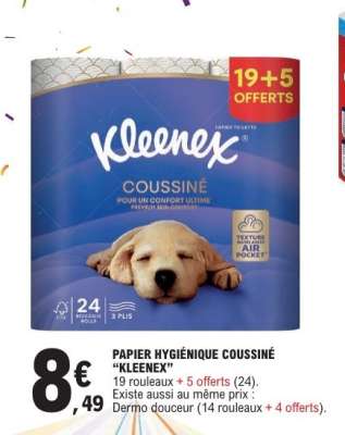 PAPIER HYGIÉNIQUE COUSSINÉ "KLEENEX"