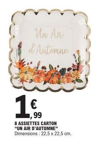 8 ASSIETTES CARTON 'UN AIR D’AUTOMNE'