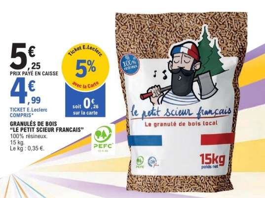GRANULÉS DE BOIS "LE PETIT SCIEUR FRANCAIS"
