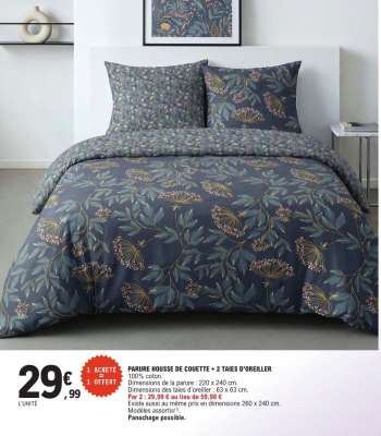 PARURE HOUSSE DE COUETTE + 2 TAIES D'OREILLER