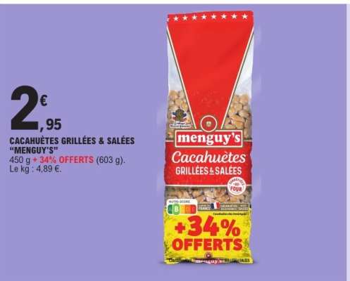 Cacahuètes Grillées Salées Menguy's
