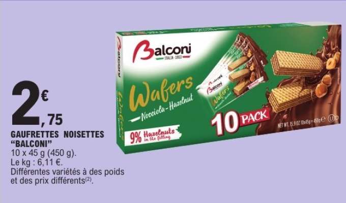 GAUFRETTES NOISETTES "BALCONI"