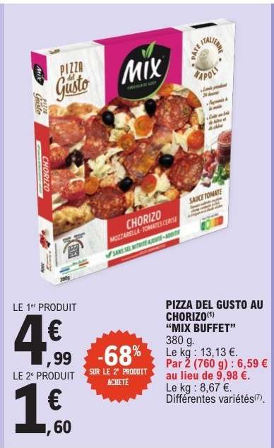 PIZZA DEL GUSTO AU CHORIZO