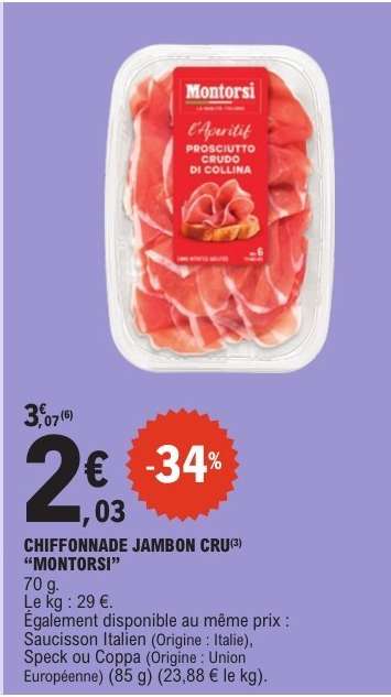 CHIFFONNADE JAMBON CRU “MONTORSI”