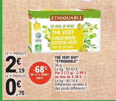 THÉ VERT BIO "ETHIQUABLE"