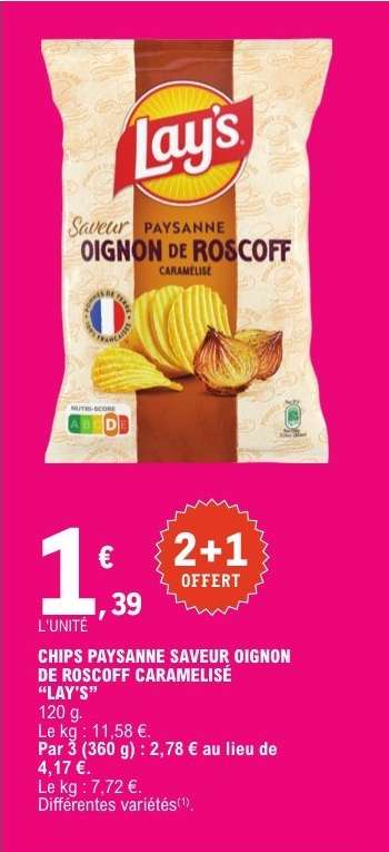 CHIPS PAYSANNE SAVEUR OIGNON DE ROSCOFF CARAMELISÉ