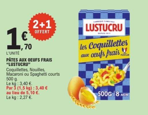 PÂTES AUX ŒUFS FRAIS "LUSTUCRU"