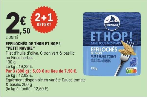 EFFILOCHÉS DE THON ET HOP ! “PETIT NAVIRE”