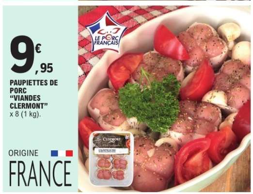 PAUPIETTES DE PORC "VIANDES CLERMONT"