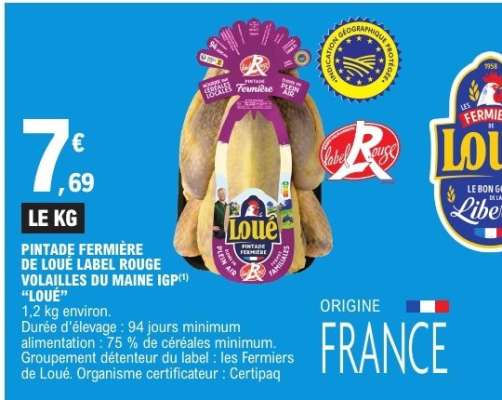 Pintade Fermière De Loué Label Rouge