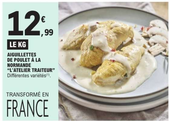 Aiguillettes de poulet à la normande "L'Atelier Traiteur"